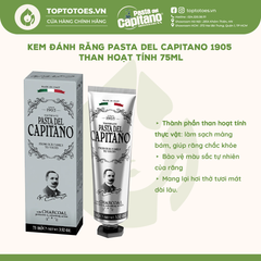 Kem đánh răng Capitano 1905 75ml - Charcoal (Than hoạt tính)