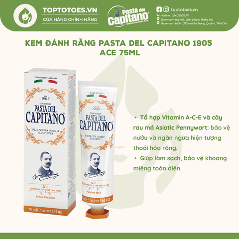 Kem đánh răng Capitano 1905 75ml - ACE (Bảo vệ toàn diện)