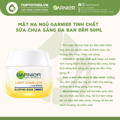 Mặt nạ ngủ Garnier tinh chất sữa chua sáng da ban đêm 50ml