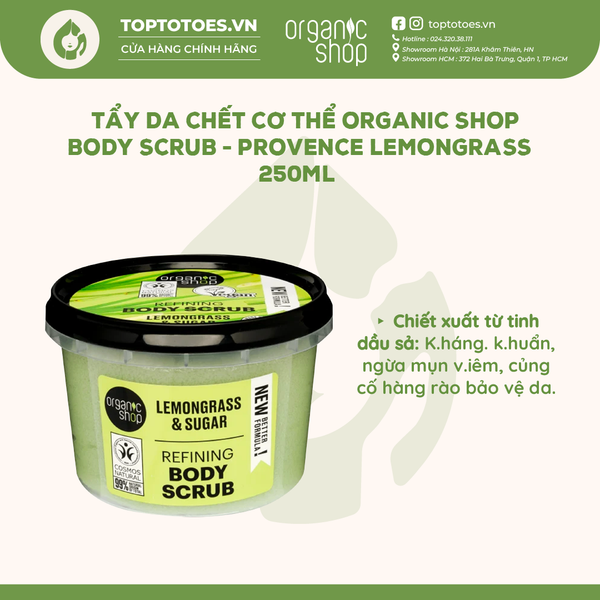 Tẩy da chết cơ thể Organic Shop Body Scrub 250ml - Provence Lemongrass