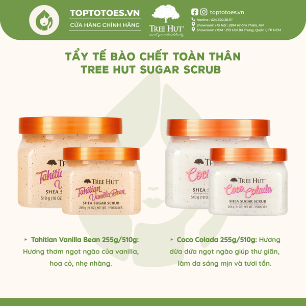 Tẩy da chết cơ thể Tree Hut Shea Sugar Scrub 255g - Tahitian Vanilla Bean