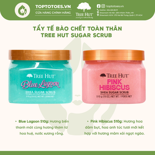 Tẩy da chết cơ thể Tree Hut Shea Sugar Scrub 510g - Pink Hibiscus