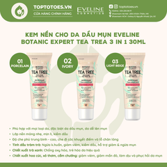 Kem nền cho da dầu mụn Eveline Botanic Expert Tea Tree 3 In 1 30ml - Số 02