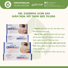 Gel trị mụn Zaderma Acne Gel 24h - 20g