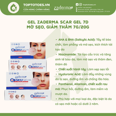 Gel trị sẹo Zaderma Scar Gel 7D - 20g
