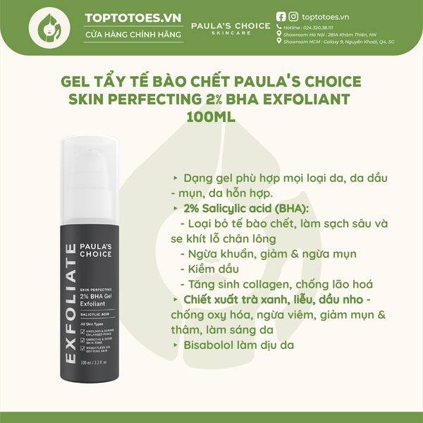 Gel tẩy tế bào chết Paula's Choice 2% BHA Skin Perfecting Exfoliant 100ml