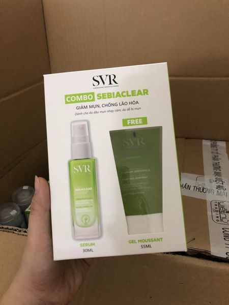 Combo SVR Sebiaclear (Serum 30ml + Gel Moussant 55ml)