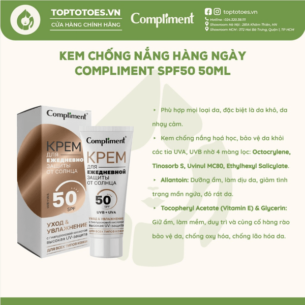 Kem chống nắng hàng ngày Compliment SPF50 50ml
