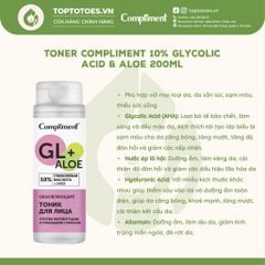 Toner Compliment 10% Glycolic Acid & Aloe 200ml