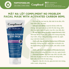 Mặt nạ lột Compliment No Problem Facial Mask With Activated Carbon 80ml