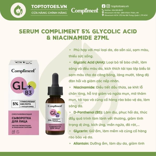 Serum Compliment 5% Glycolic Acid & Niacinamide 27ml