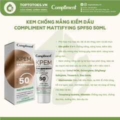 Kem chống nắng kiềm dầu Compliment Mattifying SPF50 50ml