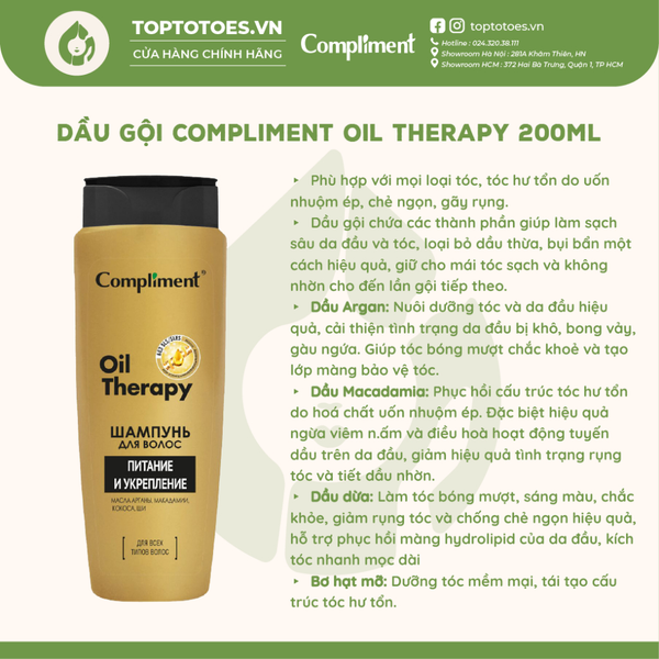 Dầu gội Compliment Oil Therapy 400ml
