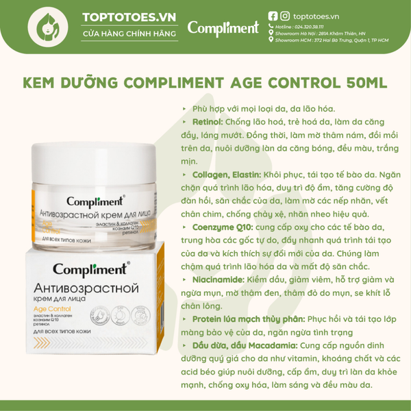 Kem dưỡng Compliment Age Control 50ml