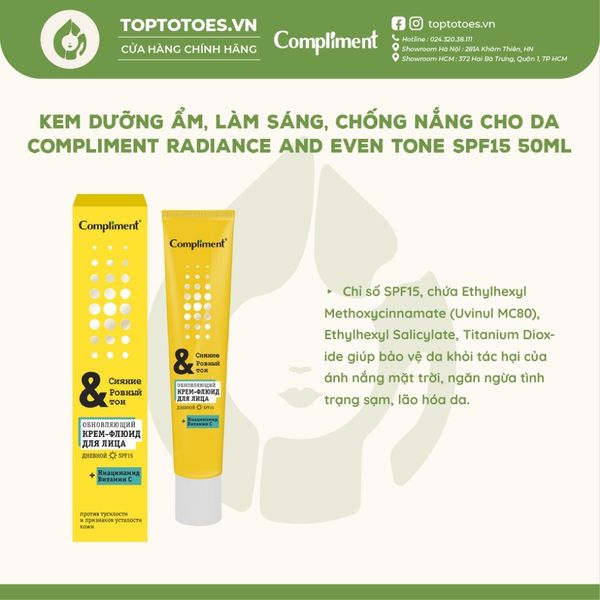 Kem dưỡng ban đêm Compliment Radiance And Even Tone 50ml