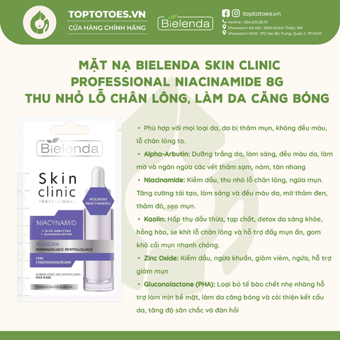Mặt nạ Bielenda Skin Clinic Professional Niacinamide 8g