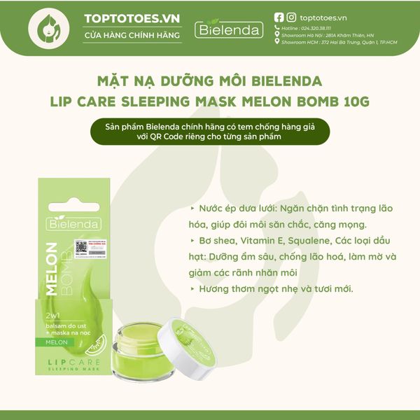 Mặt nạ dưỡng môi Bielenda Lip Care Sleeping Mask 2in1 - Melon Bomb 10g