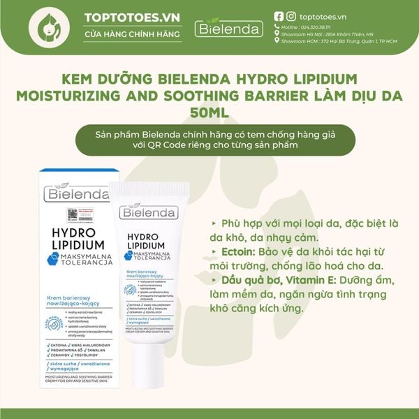Kem dưỡng Bielenda Hydro Lipidium - Moisturizing And Soothing 50ml