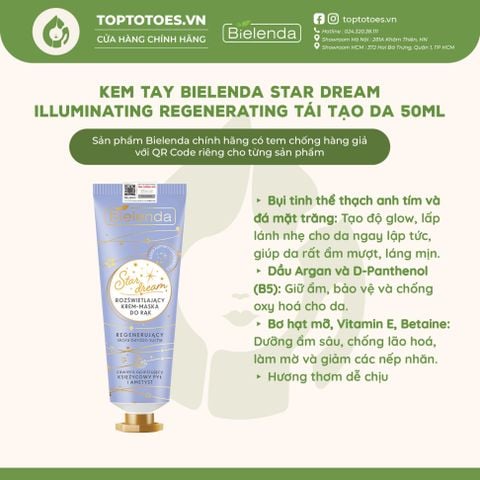 Kem tay Bielenda Star Dream 50ml - Regenerating (màu tím)