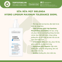 Sữa rửa mặt Bielenda Hydro Lipidium Maximum Tolerance 300ml