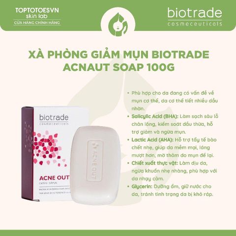 Bánh xà phòng trị mụn Biotrade Acnaut Soap For Gentle Cleansing 100g