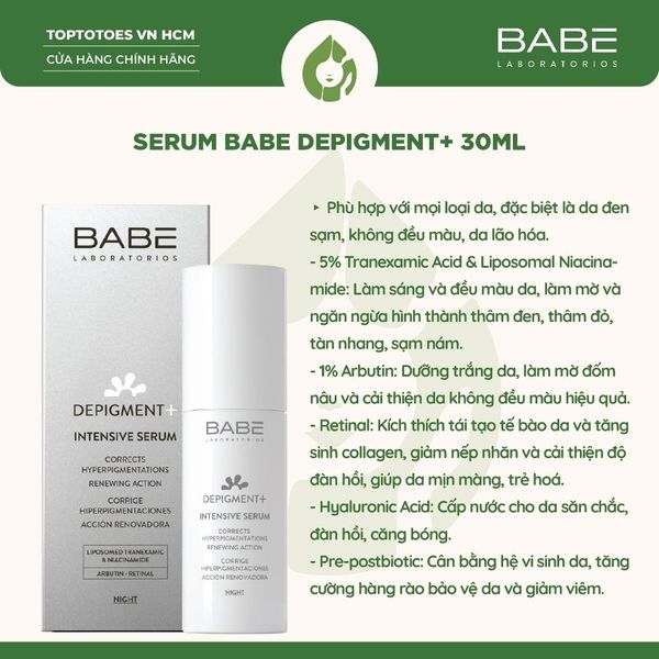 Tinh chất Babe Depigment+ Intensive Serum 30ml