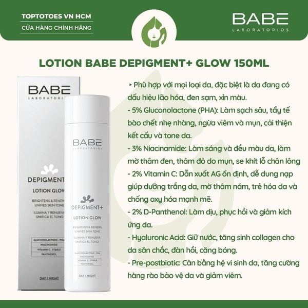 Lotion Babe Depigment+ Lotion Glow 150ml
