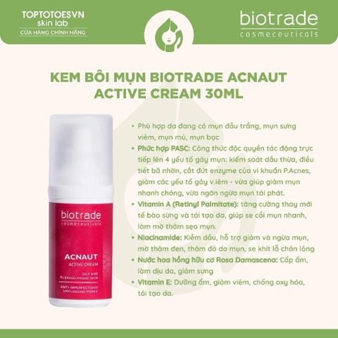 Kem chấm mụn Biotrade Acnaut Active Cream 15ml