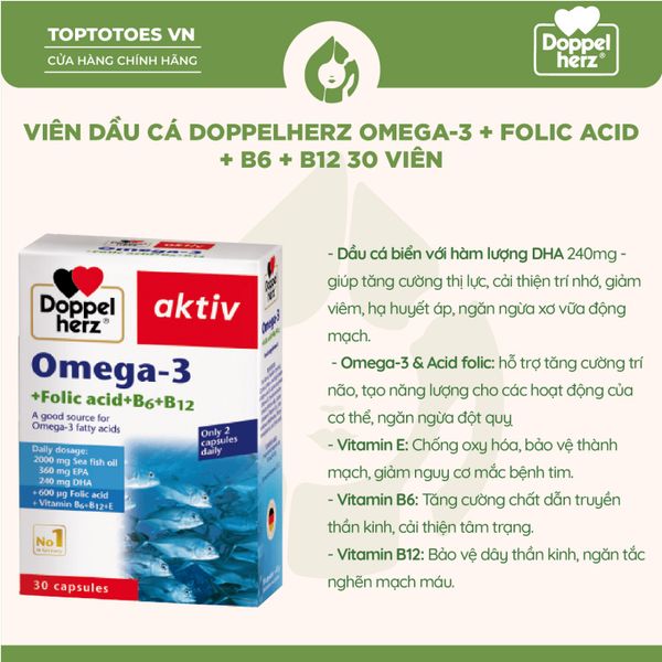Viên uống Doppel herz 30 viên - Omega-3