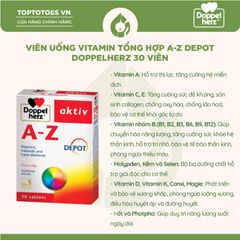 Viên uống Vitamin tổng hợp A-Z Depot Doppelherz bổ sung 25 vitamin và khoáng chất thiết yếu cho cơ thể hộp 3 vỉ x 10 viên