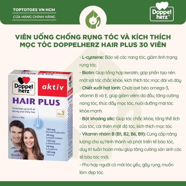 Viên uống Doppel herz 30 viên - Hair Plus