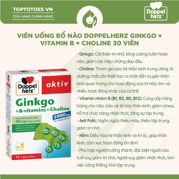 Viên uống Doppel herz 30 viên - Ginkgo 5000mg