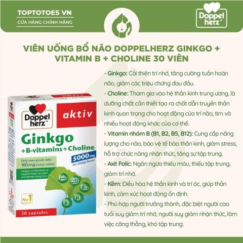 Viên uống Doppel herz 30 viên - Ginkgo 5000mg