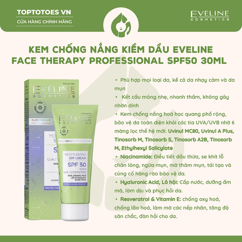 Kem chống nắng Eveline Face Therapy Professional SPF50 30ml