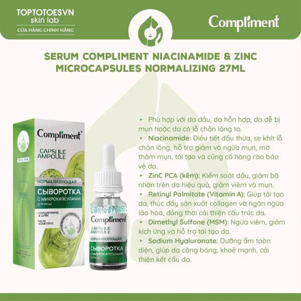 Serum Compliment Niacinamide & Zinc microcapsules normalizing 27ml