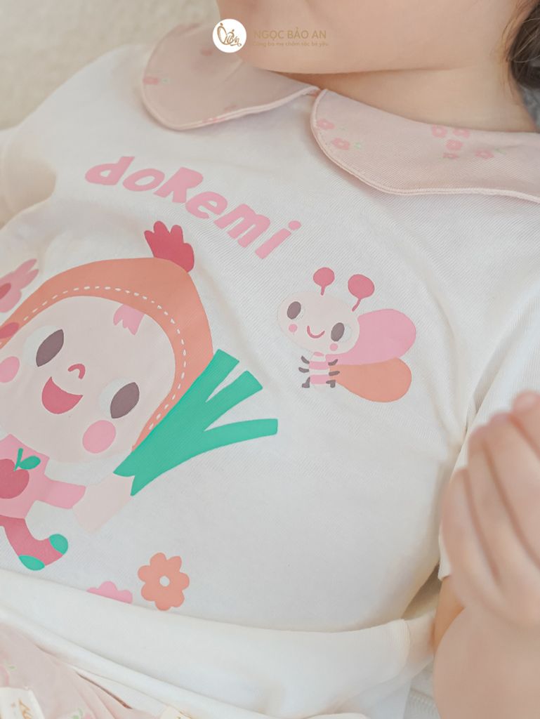 [NGỌC BẢO AN KIDS] Bộ quần áo đùi sát nách bé gái hoạ tiết bé gái hồng