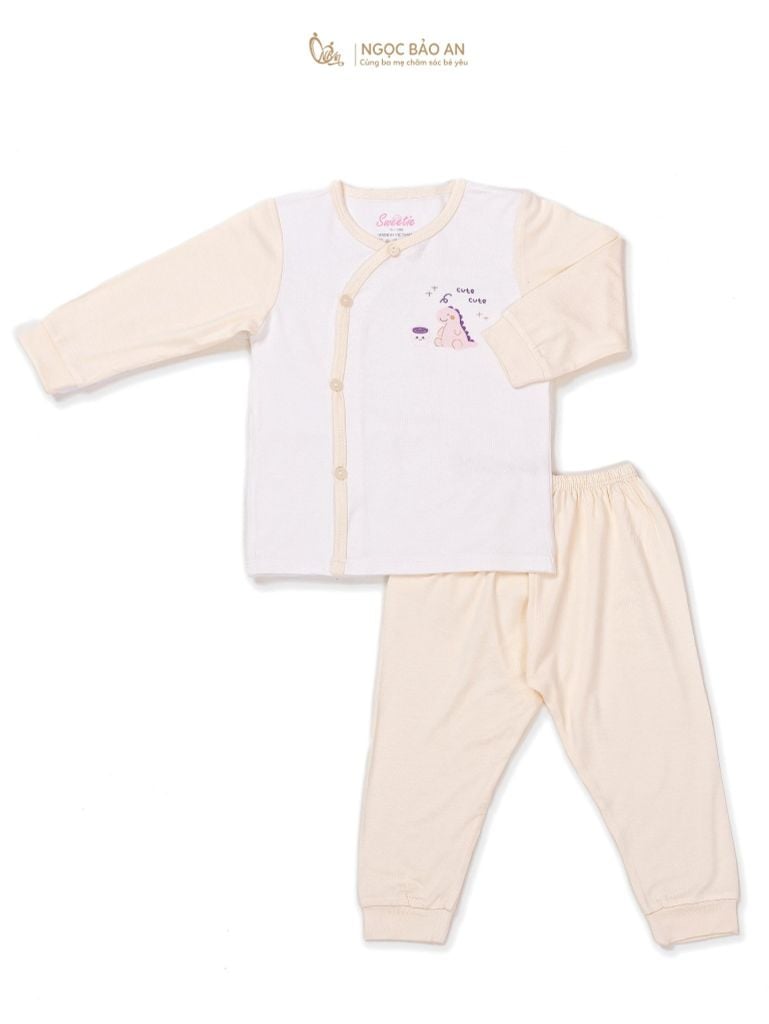 [M&B] Bộ quần áo cài bên tay dài chất vải rayon thoáng mát