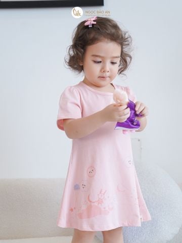 [NGỌC BẢO AN KIDS] Đầm cánh tiên bé gái hoạ in hình bầu trời