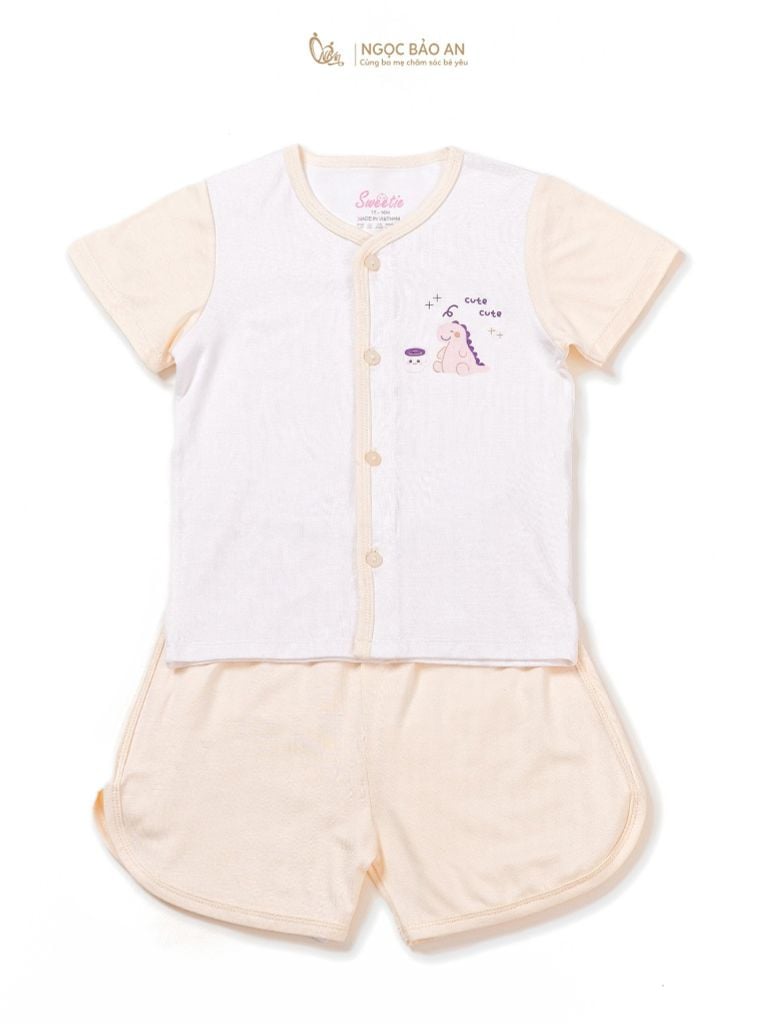 [M&B] Bộ quần áo cài giữa tay ngắn chất vải rayon thoáng mát