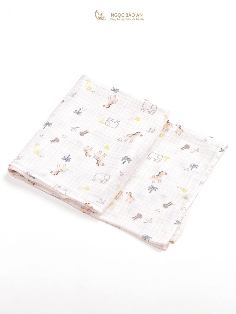 Khăn Bamboo 2 lớp in hình M&B (100x110cm)