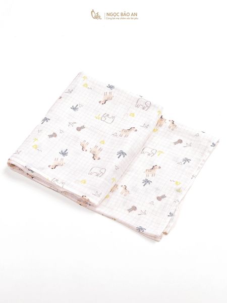 Khăn Bamboo 2 lớp in hình M&B (100x110cm)