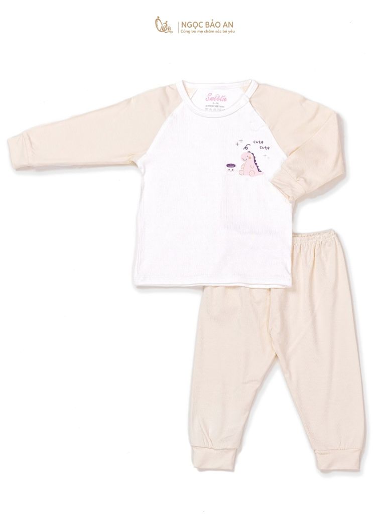 [M&B] Bộ quần áo cài vai tay dài chất vải rayon thoáng mát