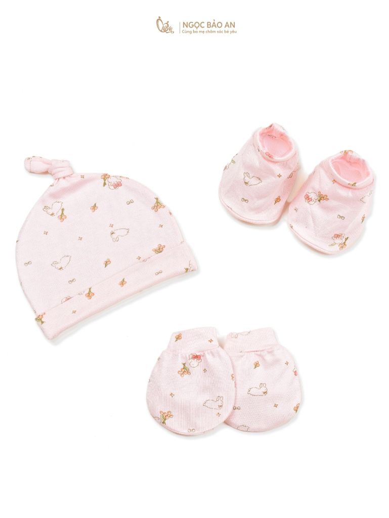 [M&B Set nón bao tay chân sweetie chất vải rayon thoáng mát