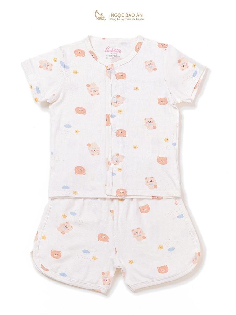 [M&B] Bộ quần áo cài giữa tay ngắn chất vải rayon thoáng mát