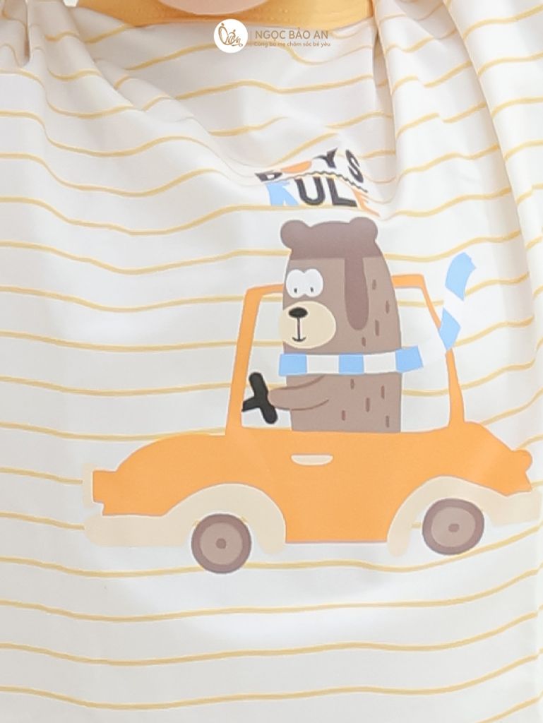 [NGỌC BẢO AN KIDS] Bộ quần áo cộc tay 4 chiều gấu sọc vàng
