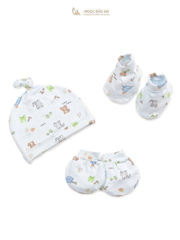 [M&B Set nón bao tay chân sweetie chất vải rayon thoáng mát
