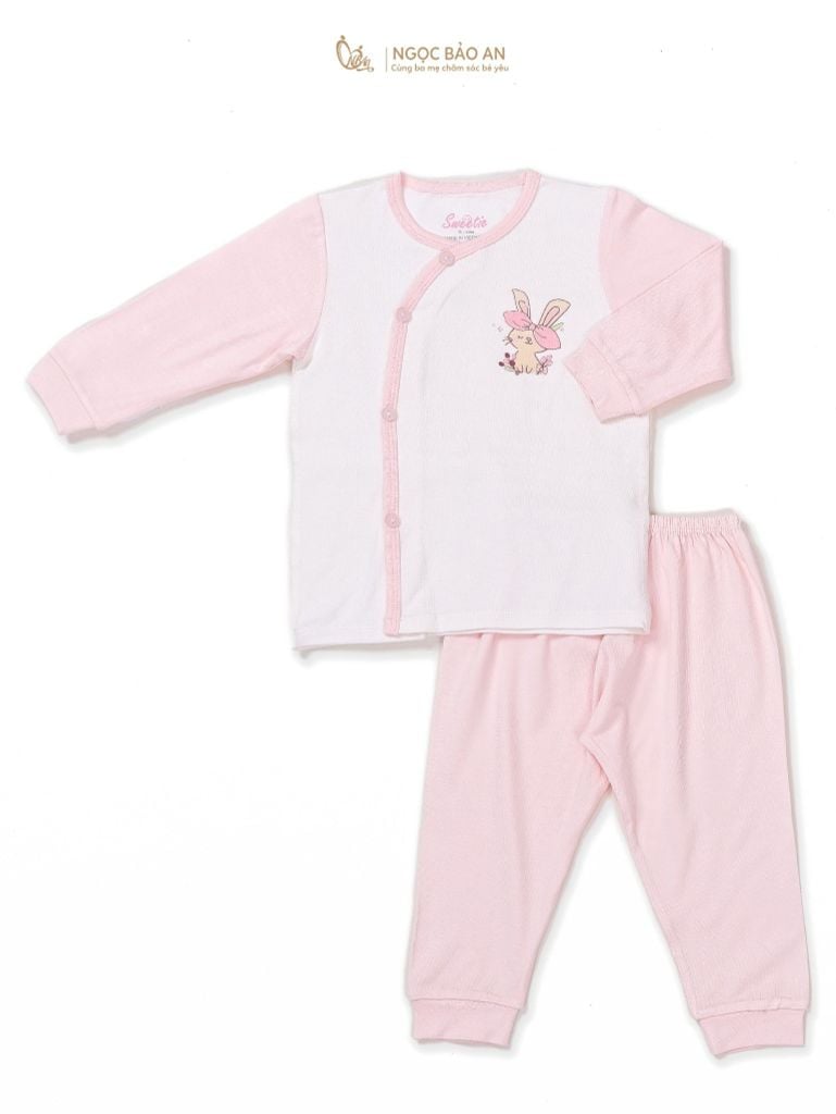 [M&B] Bộ quần áo cài bên tay dài chất vải rayon thoáng mát