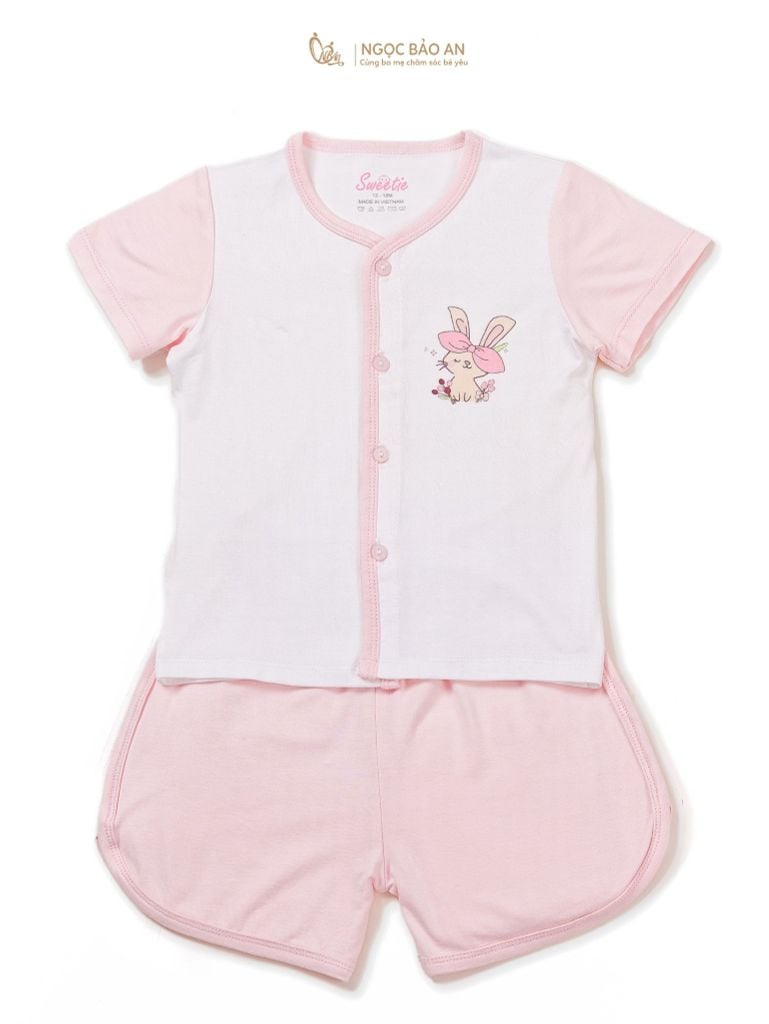 [M&B] Bộ quần áo cài giữa tay ngắn chất vải rayon thoáng mát