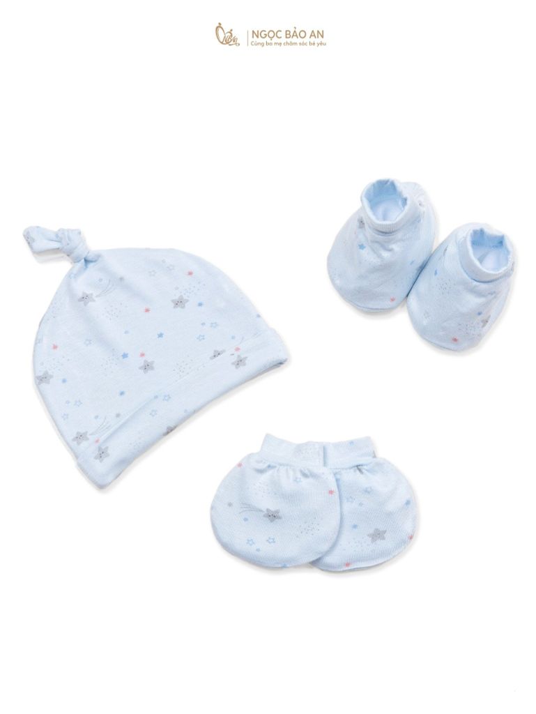 [M&B Set nón bao tay chân sweetie chất vải rayon thoáng mát