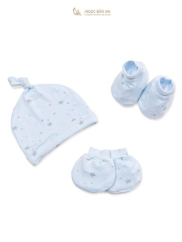 [M&B Set nón bao tay chân sweetie chất vải rayon thoáng mát